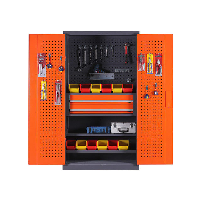 Hardware tool cabinet workshop tool storage cabinet drawer type auto repair tool car wheel double door heavy duty tool cabinet