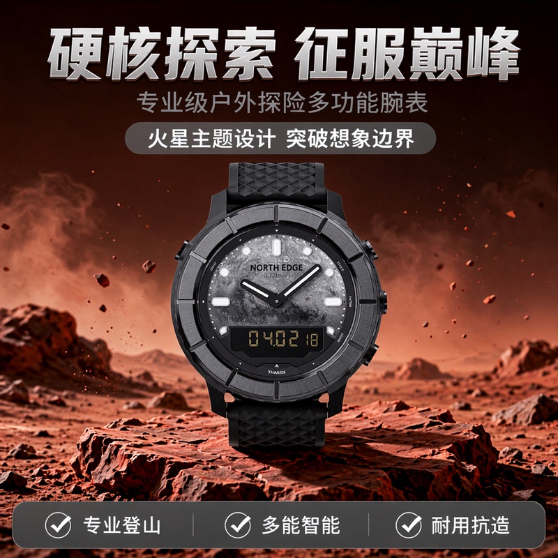 North Edge Outdoor Sports Watch for Men, Professional Mountaineering and Adventure Multi-Functional Smart Watch North Edge Outdoor Sports Watch for Men, Professional Mountaineering and Adventure Multi-Functional Smart Watch