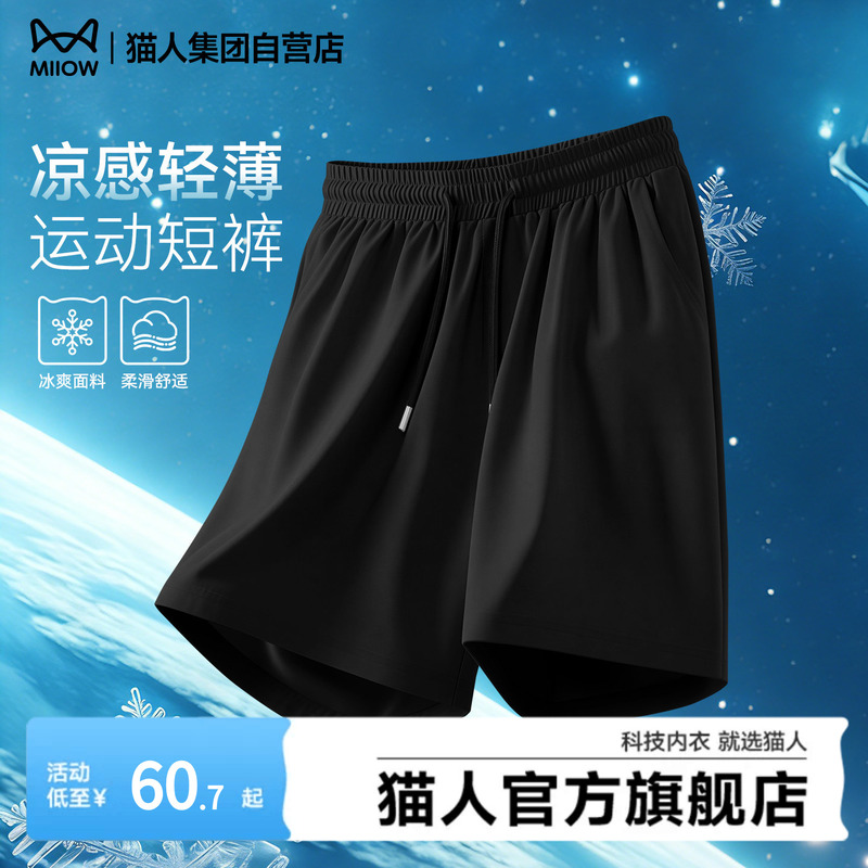 Catman Sports Shorts for Men, Summer Men's Five-Point Shorts, Breathable Running Quick-Dry Shorts, Basketball Fitness Cool Shorts J