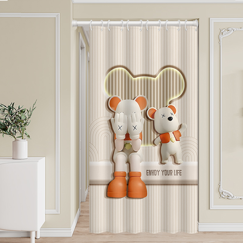 Living Room Corridor Entrance Hallway Door Curtain Entryway Partition Curtain Winter Insulation Privacy Blocking Curtain No Drilling Required