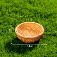 21 # Коричневая маленькая круглая бамбуковая корзина, 28 стилей