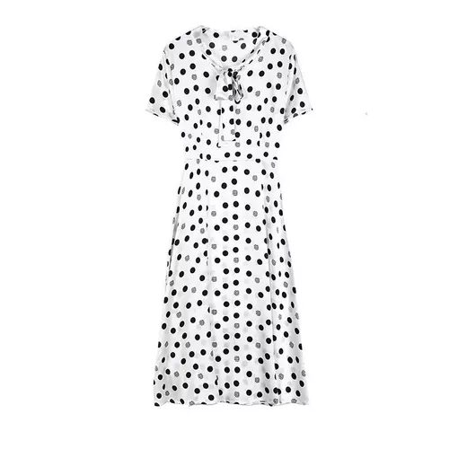 Polka Dotin Dress Женская летняя новая мода стильная v-n