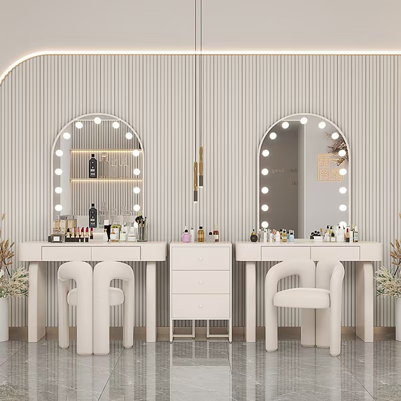 Cream Style Photo Studio with Light, Professional Dressing Table, Wedding Dress, Beauty Salon Studio Special Dressing Table, Makeup Table