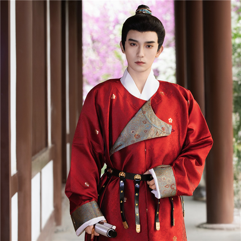 Tang Dynasty Hanfu Men's Round-Neck Robe, Ming Dynasty Taoist Robe, Open-Crotch Robe, Spring and Summer Thin Style Women's Chest-Length Skirt, Chinese Style