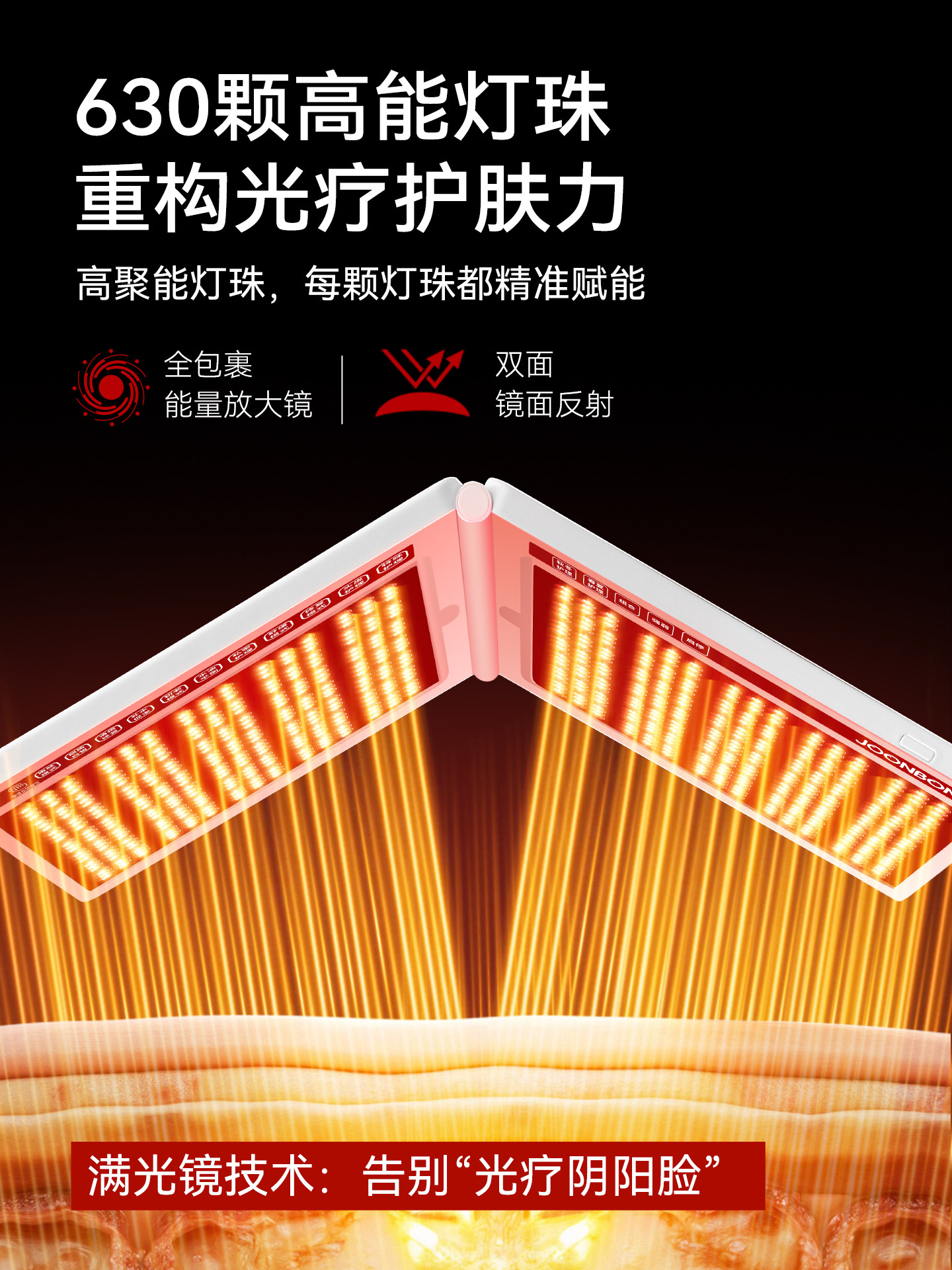 Joonbon Junbao Large Panel Light Beauty Device for Home Use, Acne Removal, Photon Skin Rejuvenation, Red and Blue Light Mask, Facial Mask, Spectrometer