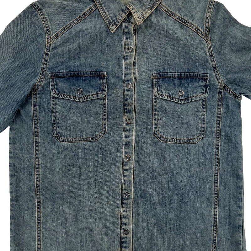 Джинсовая рубашка vintage古着美式复古阿美咔叽水洗做旧长袖日系牛仔衬衫男女n2