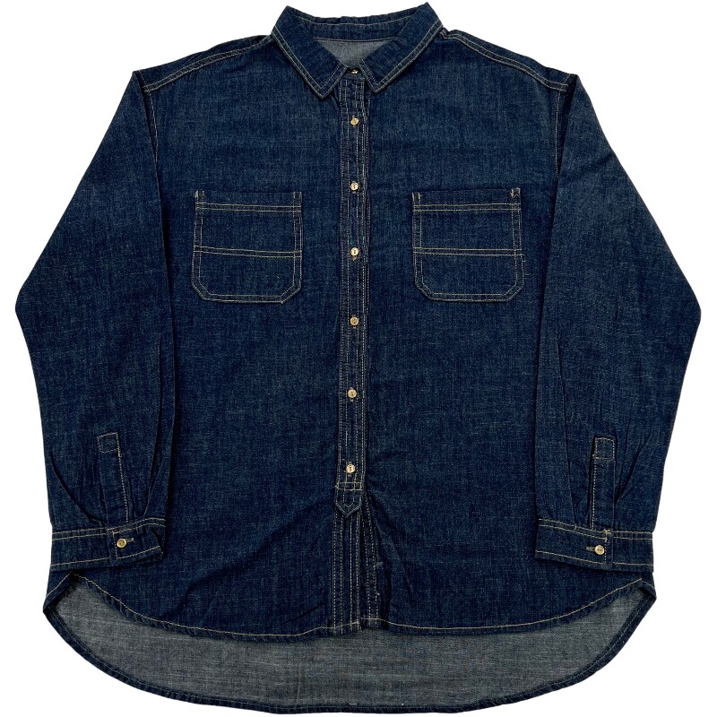 Джинсовая рубашка vintage古着美式复古阿美咔叽水洗做旧长袖日系牛仔衬衫男女n2