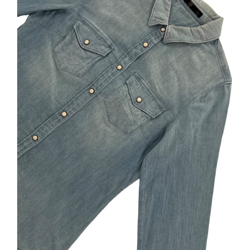 Джинсовая рубашка vintage古着美式复古阿美咔叽水洗做旧长袖日系牛仔衬衫男女n2