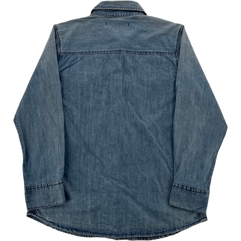 Джинсовая рубашка vintage古着美式复古阿美咔叽水洗做旧长袖日系牛仔衬衫男女n2