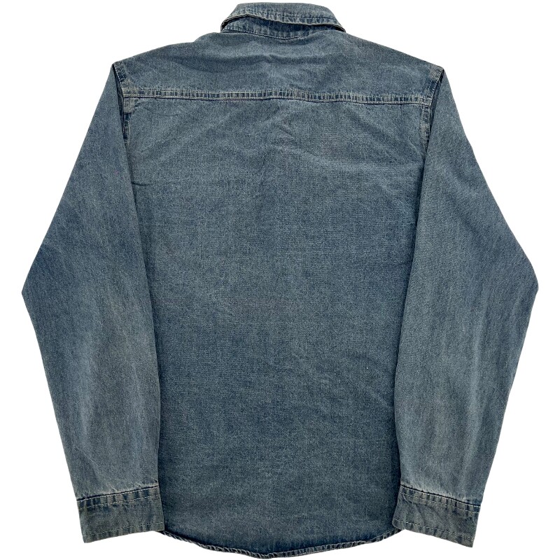 Джинсовая рубашка vintage古着美式复古阿美咔叽水洗做旧长袖日系牛仔衬衫男女n2