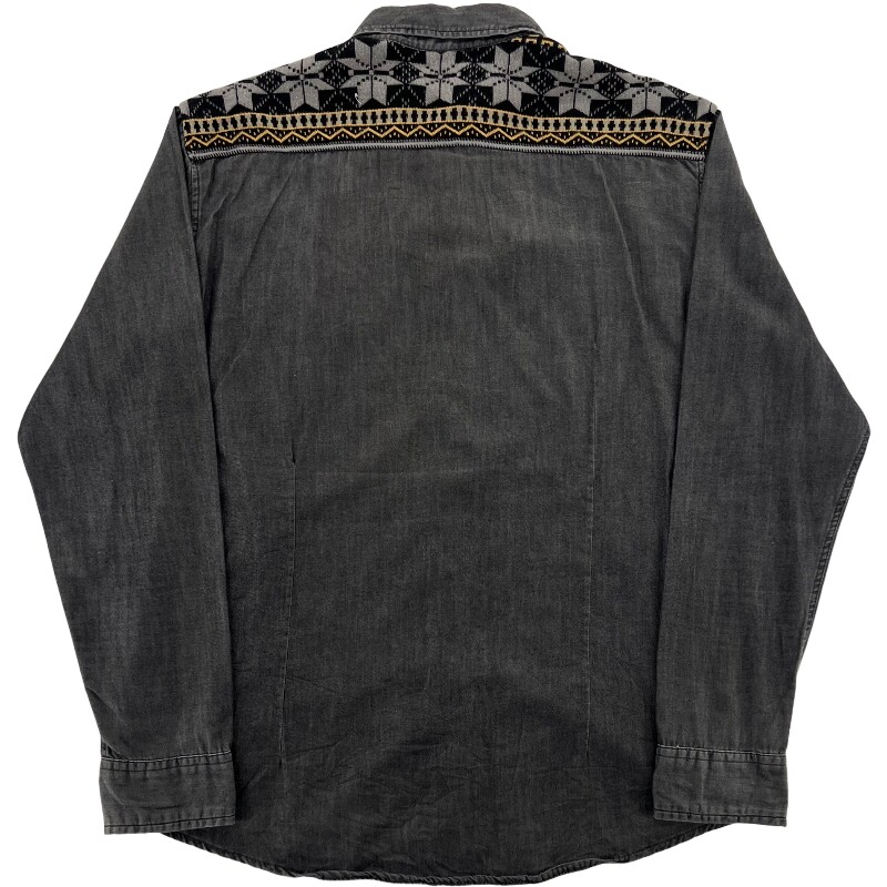 Джинсовая рубашка vintage古着美式复古阿美咔叽水洗做旧长袖日系牛仔衬衫男女n2