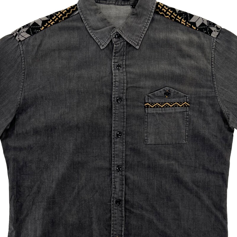 Джинсовая рубашка vintage古着美式复古阿美咔叽水洗做旧长袖日系牛仔衬衫男女n2