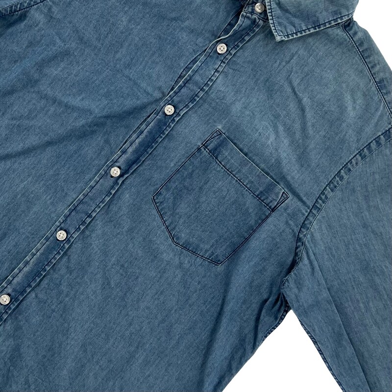 Джинсовая рубашка vintage古着美式复古阿美咔叽水洗做旧长袖日系牛仔衬衫男女n2