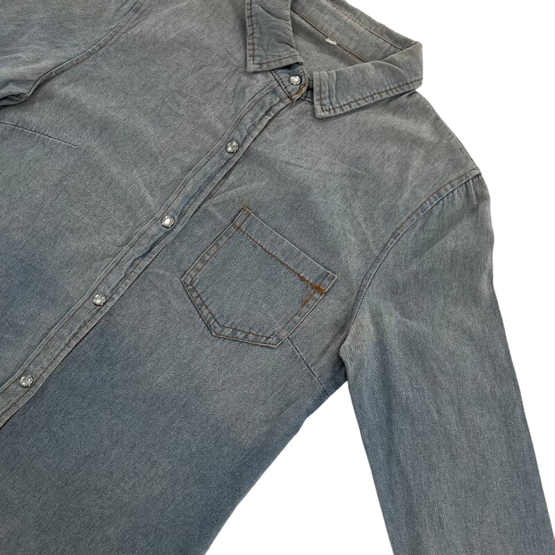 Джинсовая рубашка vintage古着美式复古阿美咔叽水洗做旧长袖日系牛仔衬衫男女n2