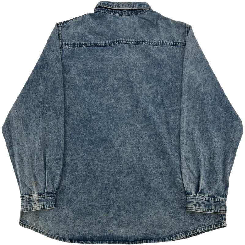 Джинсовая рубашка vintage古着美式复古阿美咔叽水洗做旧长袖日系牛仔衬衫男女n2