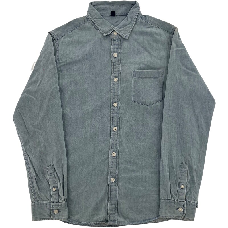 Джинсовая рубашка vintage古着美式复古阿美咔叽水洗做旧长袖日系牛仔衬衫男女n2
