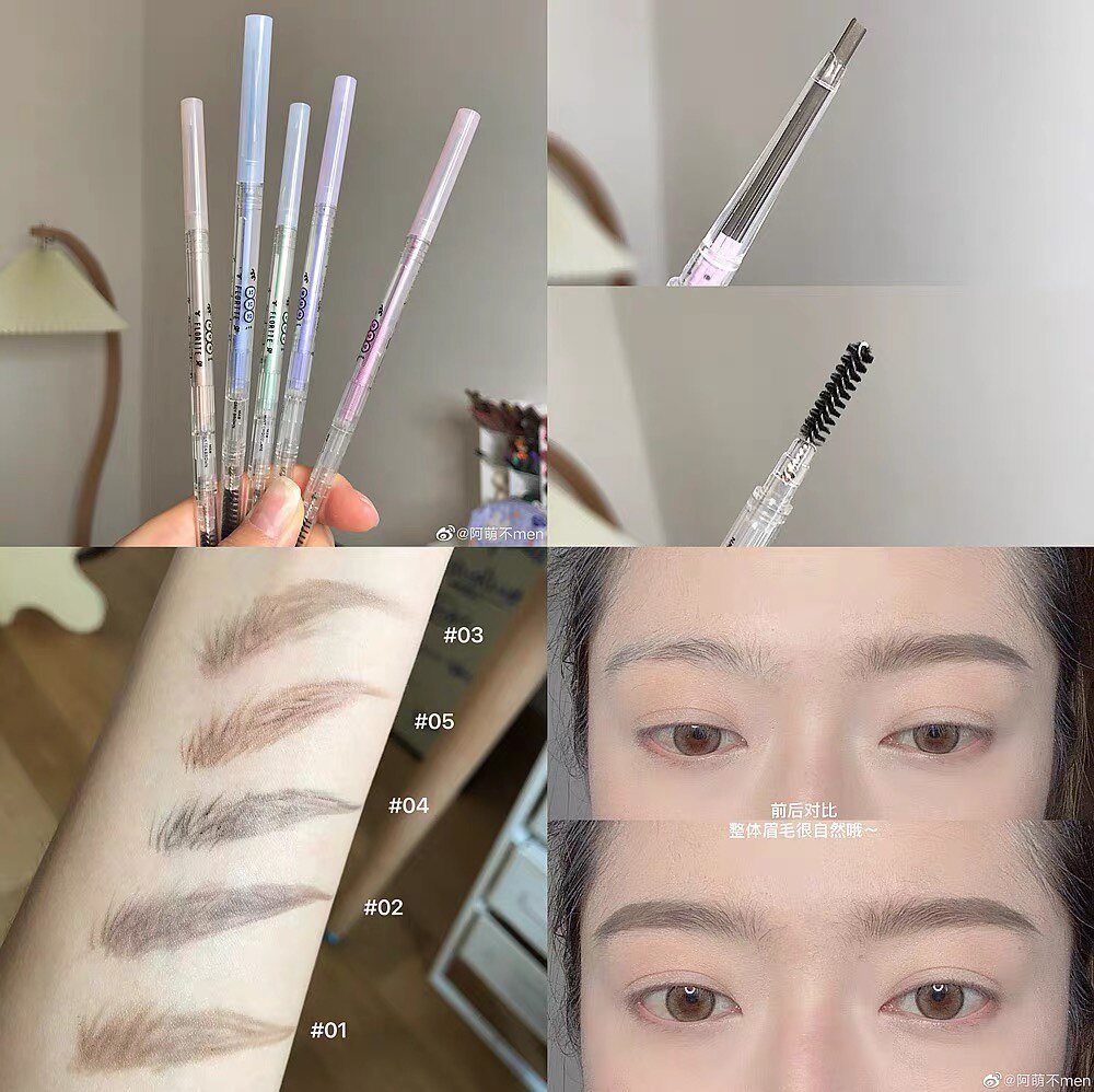 FLORTTE FLOWER LOALIA DOUBLE HEAD Extremely Fine Head Brow Eyebrow Powder Waterproof Lasting No Decolor Drop lady eyebrow cream-Taobao