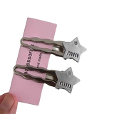 Сладкая девушка Y2K с бриллиантовым звездным волосами алмаз металлическая утка оба серебристого серебристого усовершенствованного чувствительного границы с пингами супер захват