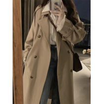 High-end khaki trench coat for women 2023 new spring and autumn this years popular mid-length coat for small people