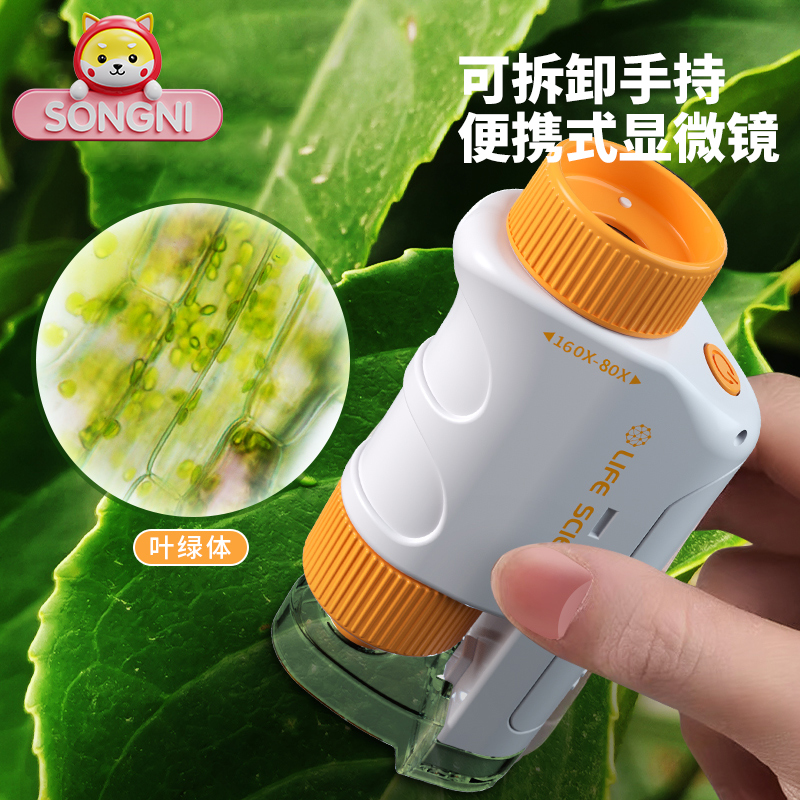 Children's portable handheld microscopy Science Small experimental suit can look at the bacterial begs for primary and secondary school students-Taobao