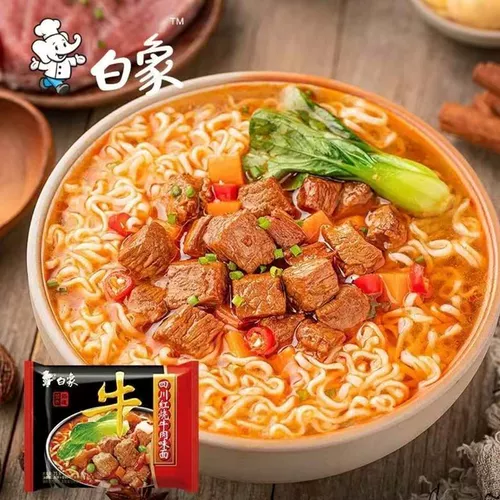 白象 Лапша быстрого приготовления, оригинальная лапша со свиной костью, 5 упаковок крупной костной лапши, лапша со свиной костью в пакетиках, лапша с тушеной говядиной, ностальгическая лапша быстрого приготовления, лапша