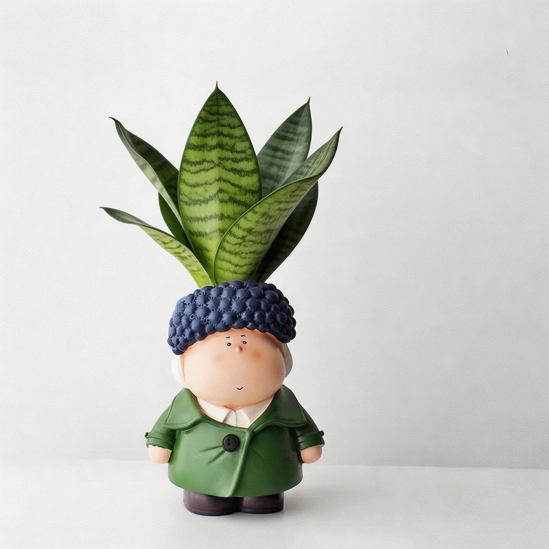 Cute Cartoon Indoor Green Plant, Office Desktop Potted Plant, Home Decoration, Creative Figurine, Small Ornament