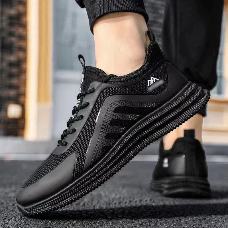 Старые пекинские cloth shoes мужские нескользящие дышащие сетчатые обувь на плоской подошве легкая повседневная обувь мужской хлопчатобумажной ткани обувь для всех сезонов