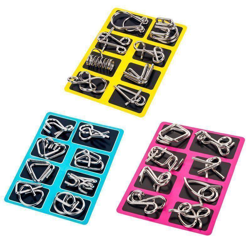 Intelligence Unlocking Memory Rings 8-Piece Set 24-Piece Kongming Lock Children's Student Intelligence Development Adult Educational Toys
