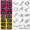 Nine-Link Puzzle Unlocking Rings, Educational Toys for Children and Primary School Students, Luban Lock, Kongming Lock, Complete Set of 24 Pieces