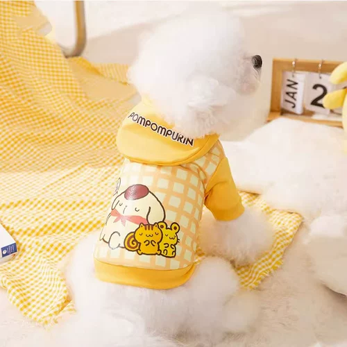 [Dog Sain] Симпатичная печать для собак с капюшоном, летняя большая батон