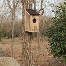 Green campus solid wood birds nest outdoor parrot indoor breeding box warm custom rainproof birds nest hatching forest protection