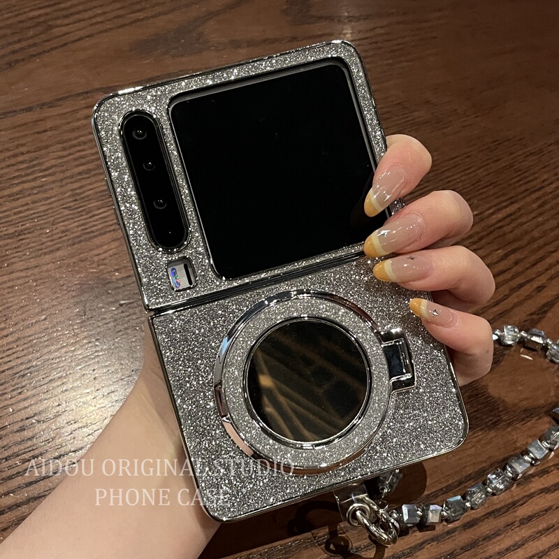 Luxurious Glitter Case with Diamonds Suitable for Huawei Purax Phone Case, New Purax Collector's Edition Huawei Foldable Screen Protective Case, Stylish Lanyard, Rotating Stand, Full Coverage Anti-Drop Protective Case ins for Women