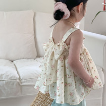 Children Clothing Girls Sweet T Shirt 2023 Summer New Suspen