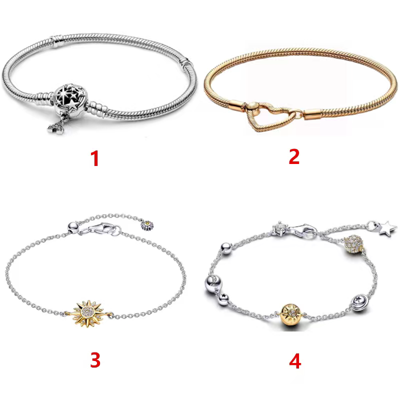 Star Heart Buckle Snake Bone Chain Sun and Moon Bracelet