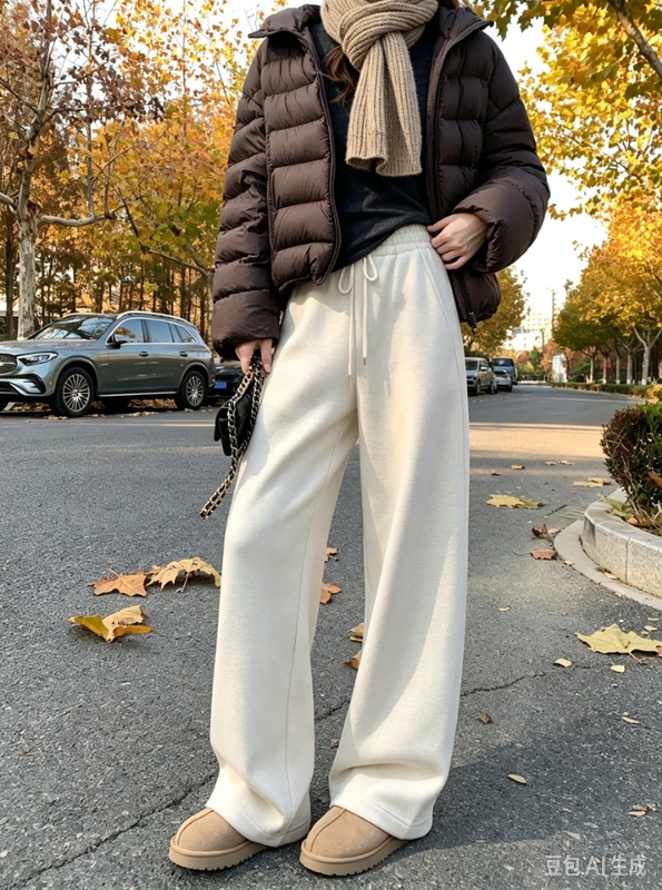 Winter Magic Pants~Wool Snowflake Velvet Drape Pants~K Still Drawstring Straight-Leg Wide-Leg Pants 831