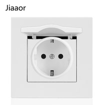 16A European standard German standard socket German style dustproof with cover 86 type 2 round holes European standard German power wall socket concealed installation