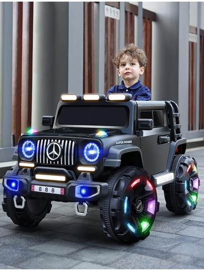 Children's Electric Car with Four Wheels and Remote Control, Toy Car That Can Seat Adults, Off-Road Vehicle for Boys and Girls, Baby Stroller