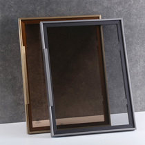 Minimalist narrow-edge aluminum frame glass door custom-made tempered transparent tea glass gray glass wine cabinet wardrobe bookcase custom-made sideboard