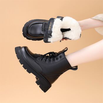 Brand genuine leather thick-soled martin boots for women 2025 autumn and winter