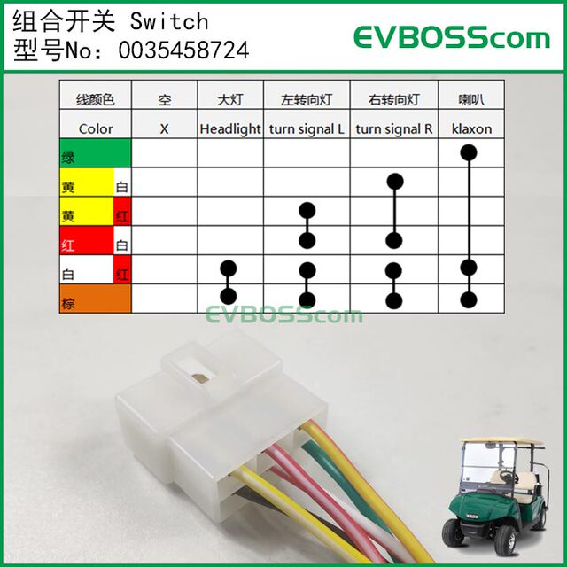 0035458724 Combination Switch Switch/Top-100 Headlight Turn Signal Switch Ezgo Lxi Golf