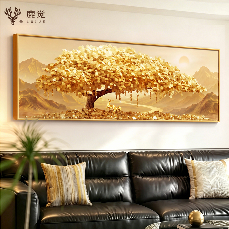 Money Tree Living Room Decorative Painting, Light Luxury and High-End Feel, Sofa Background Wall Hanging Painting, Business People Attract Wealth and Prosperity, Horizontal Painting Money Tree Living Room Decorative Painting, Light Luxury and High-End Feel, Sofa Background Wall Hanging Painting, Business People Attract Wealth and Prosperity, Horizontal Painting
