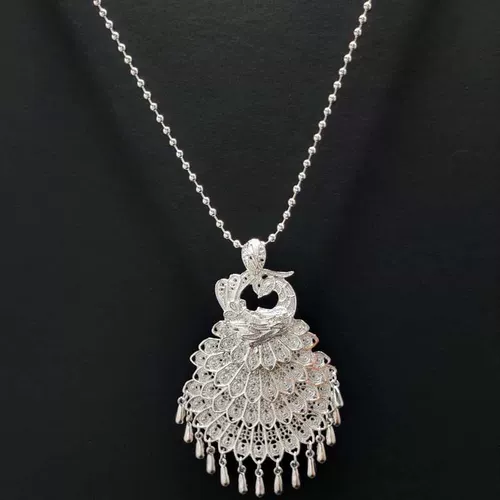 Этнический ретро чокер, ожерелье с кисточками, китайская шпилька, аксессуары, этнический стиль, павлин, для выступлений