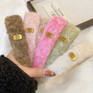 Retro Headband, Autumn and Winter Metal Letters, Heightening the Top of the Head, Lazy Ladylike Headband, Candy-Colored Plush High-End Hair Accessories