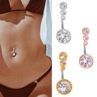 2024 New Navel Piercing Jewelry, Double-Ended, Adjustable Rod Length, Gold and Steel Color, Korean Style Trendy Navel Ring