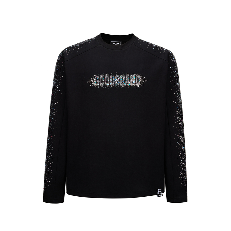 Gb-Goodbrand Vast Starry Sky with Rhinestones, Starry Sky Full of Sparkling Moonlight, Slogan, Light Luxury and Fashionable Long Sleeves Gb-Goodbrand Vast Starry Sky with Rhinestones, Starry Sky Full of Sparkling Moonlight, Slogan, Light Luxury and Fashionable Long Sleeves