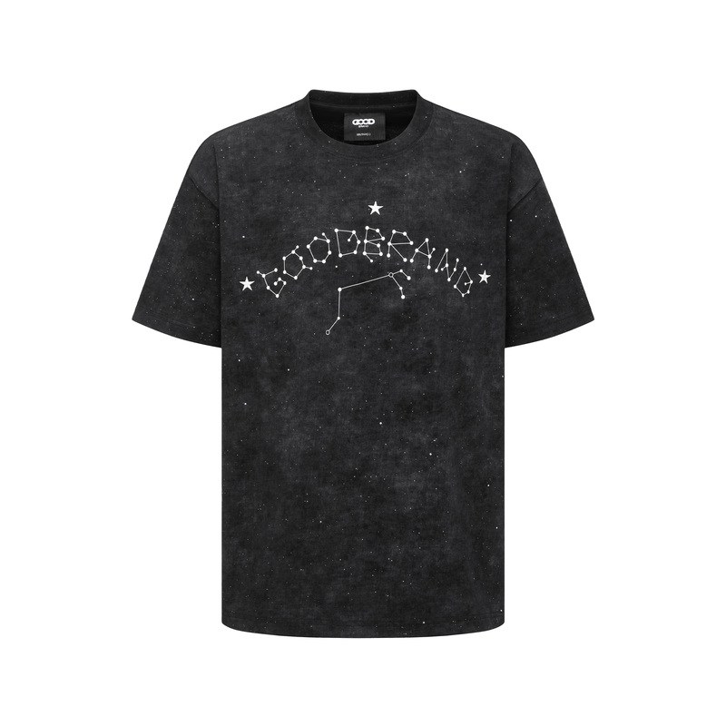 [Official Genuine Product] Gb-Goodbrand 25Ss Cosmosis Constellation Series Light Luxury Washed Short Sleeve