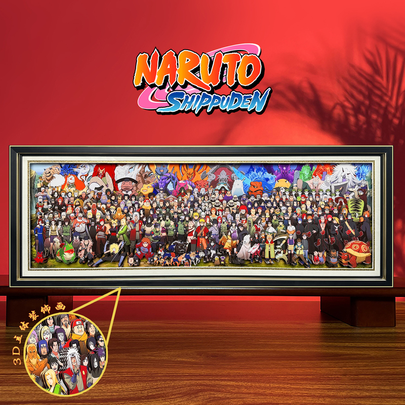 Naruto 3D Painting Handmade Family Portrait Living Room Bedroom Decorative Painting Anime Figure Birthday Gift Hanging Painting