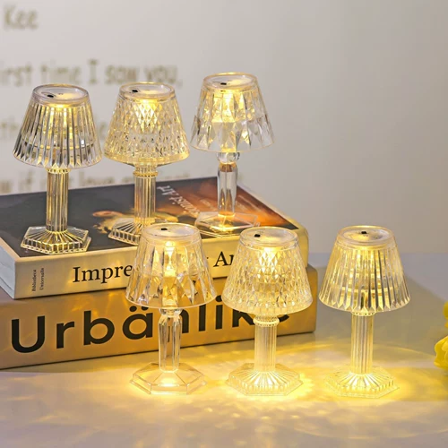 Маленькая светодиодная настольная лампа, светильник для кровати, ночник с проектором