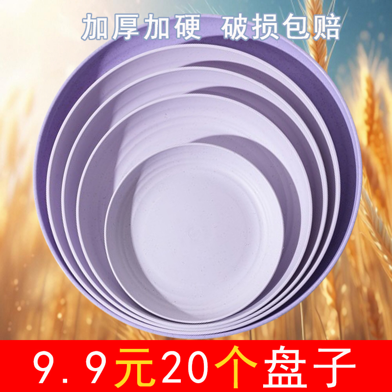 Disposable Purple Picnic Tableware Kidsren's Birthday Party Household Round Food-Grade Dessert Fruit Snack Plate
