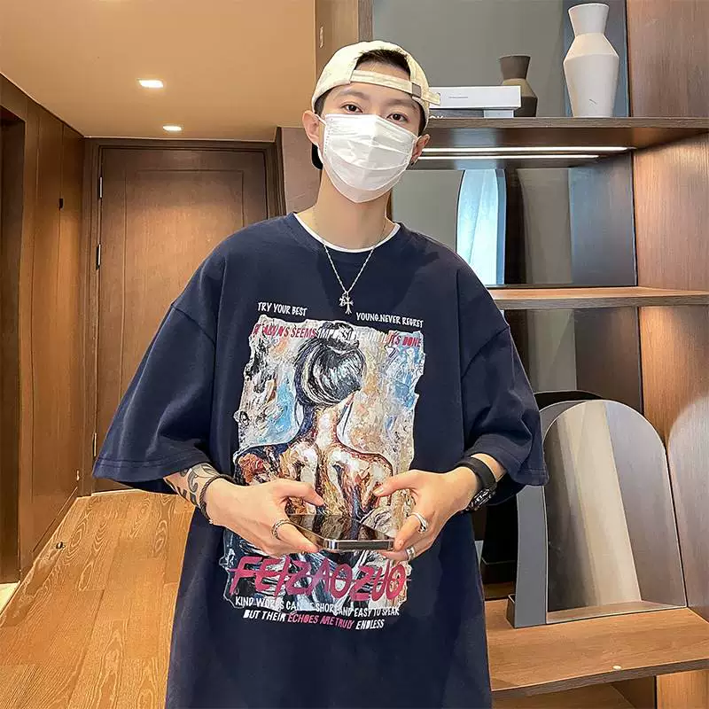[外贸款China-Chic American style t-shirt high street men's su]